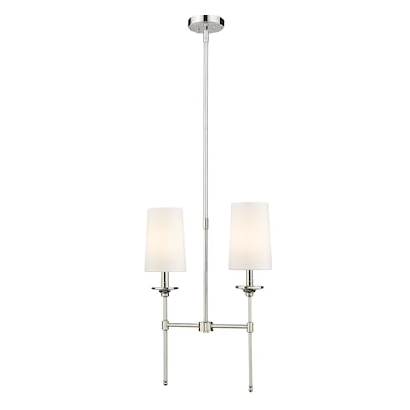 Z-Lite Emily 2 Light Island, Polished Nickel & Off White 3033-2L-PN